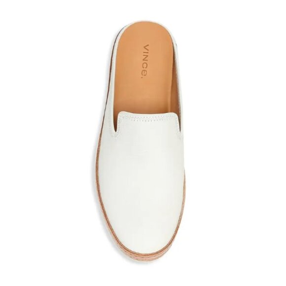 NEW Vince Canella Leather Slip-On Sneakers Slides Mules Optic White 9/39 - Picture 1 of 16